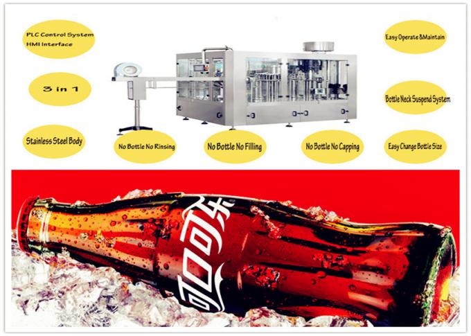 Máquina de enchimento carbonatada SUS304 fácil da bebida da operação para a garrafa plástica 0